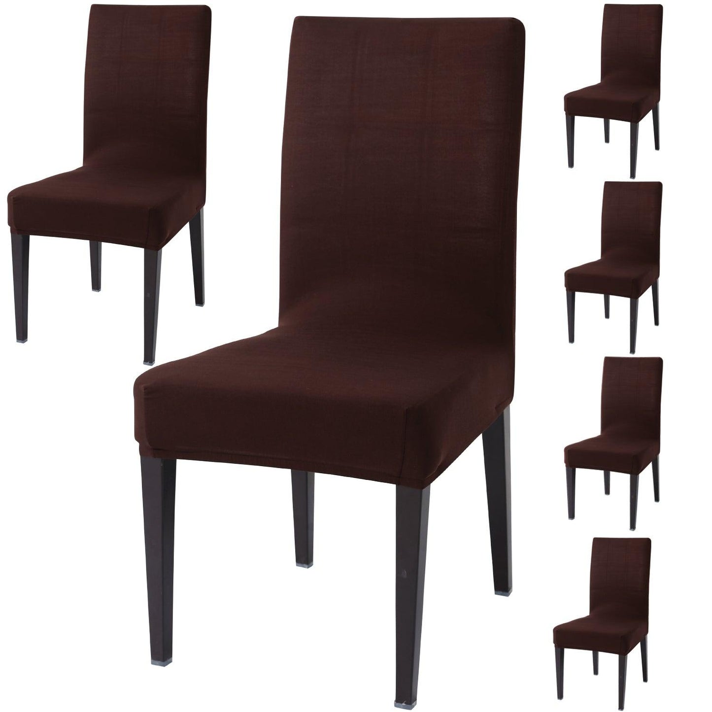 Chocolate Brown Print dining chair covers set of 6