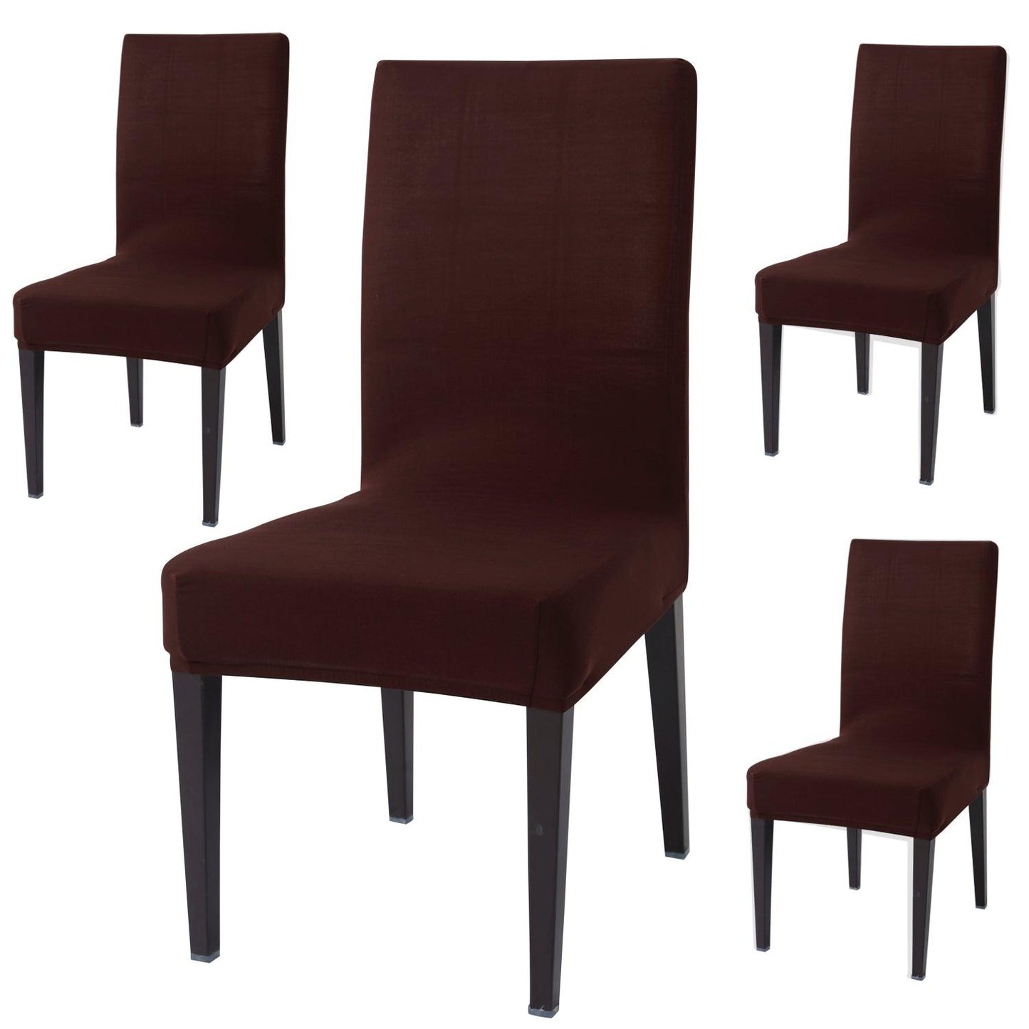 Chocolate Brown Print dining chair covers set of 4