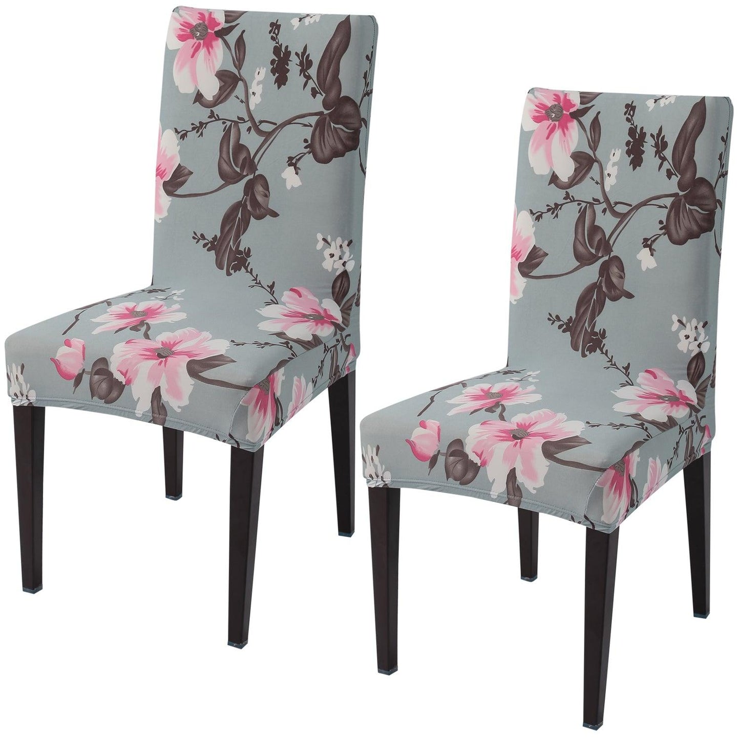 Cloud Grey print elastic chair covers set of 2 | Hokipo