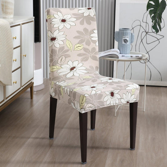Cream Flowers chair covers Set