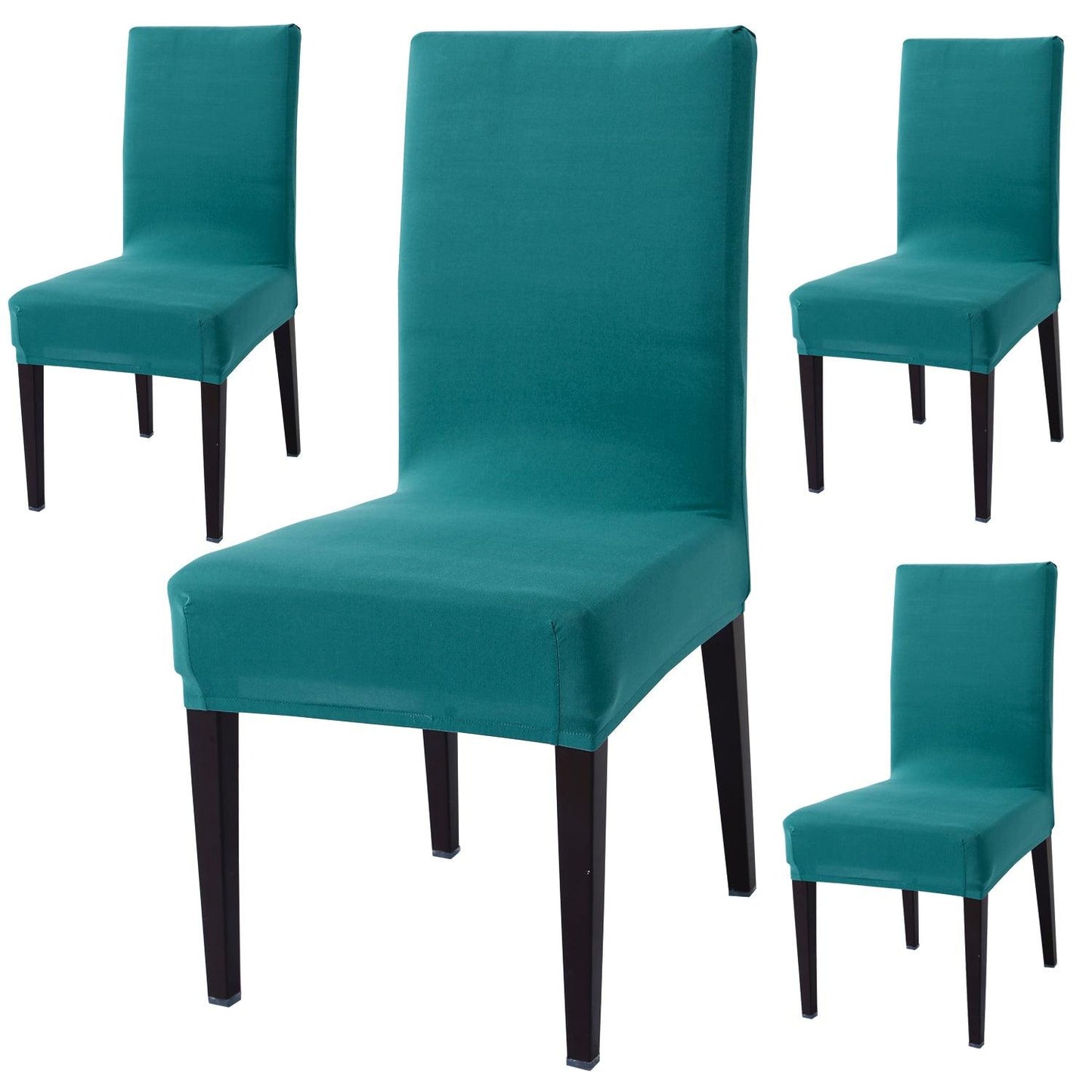 Dark Cyan Print dining chair covers set of 4