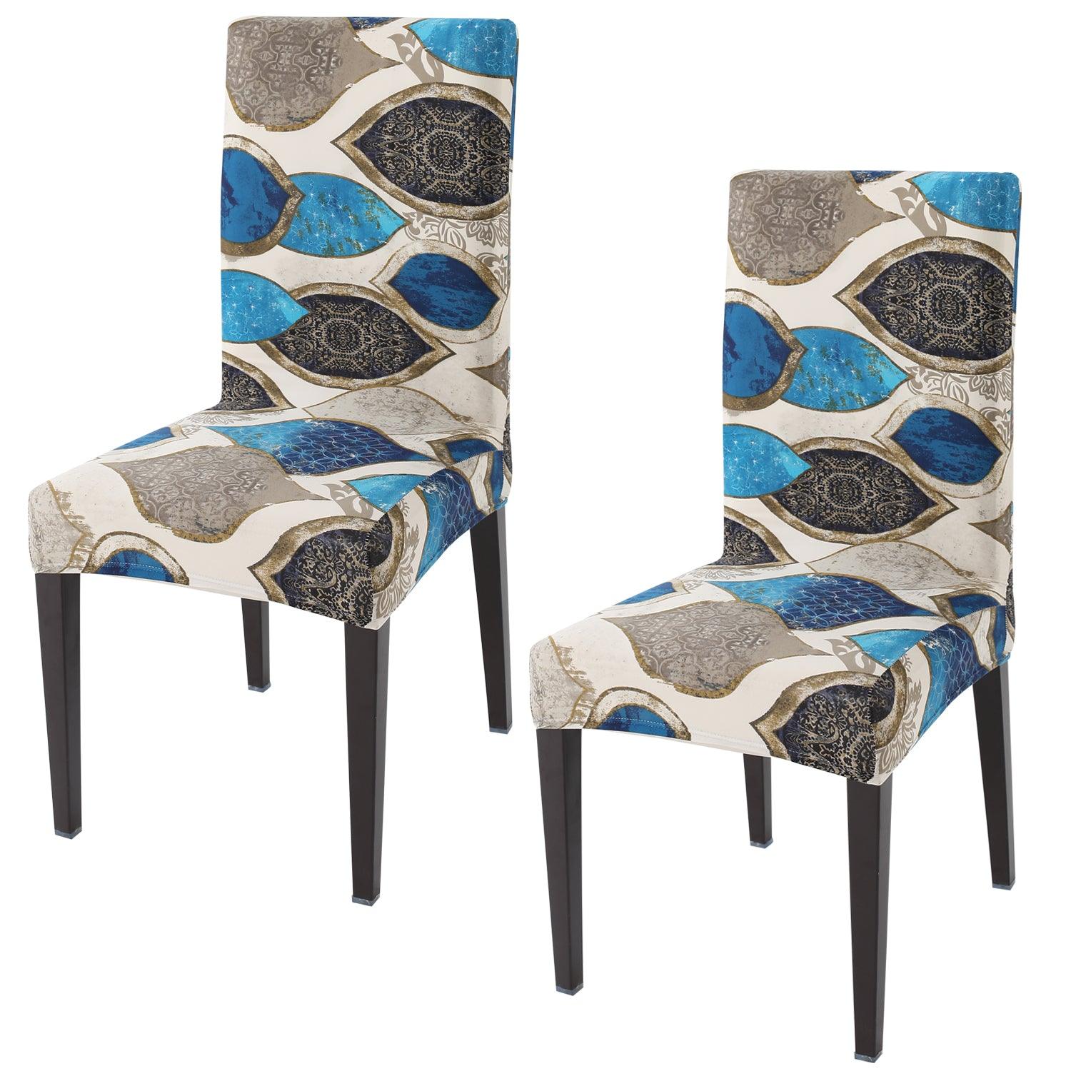 Eqyptian Art print elastic chair covers set of 2 | Hokipo