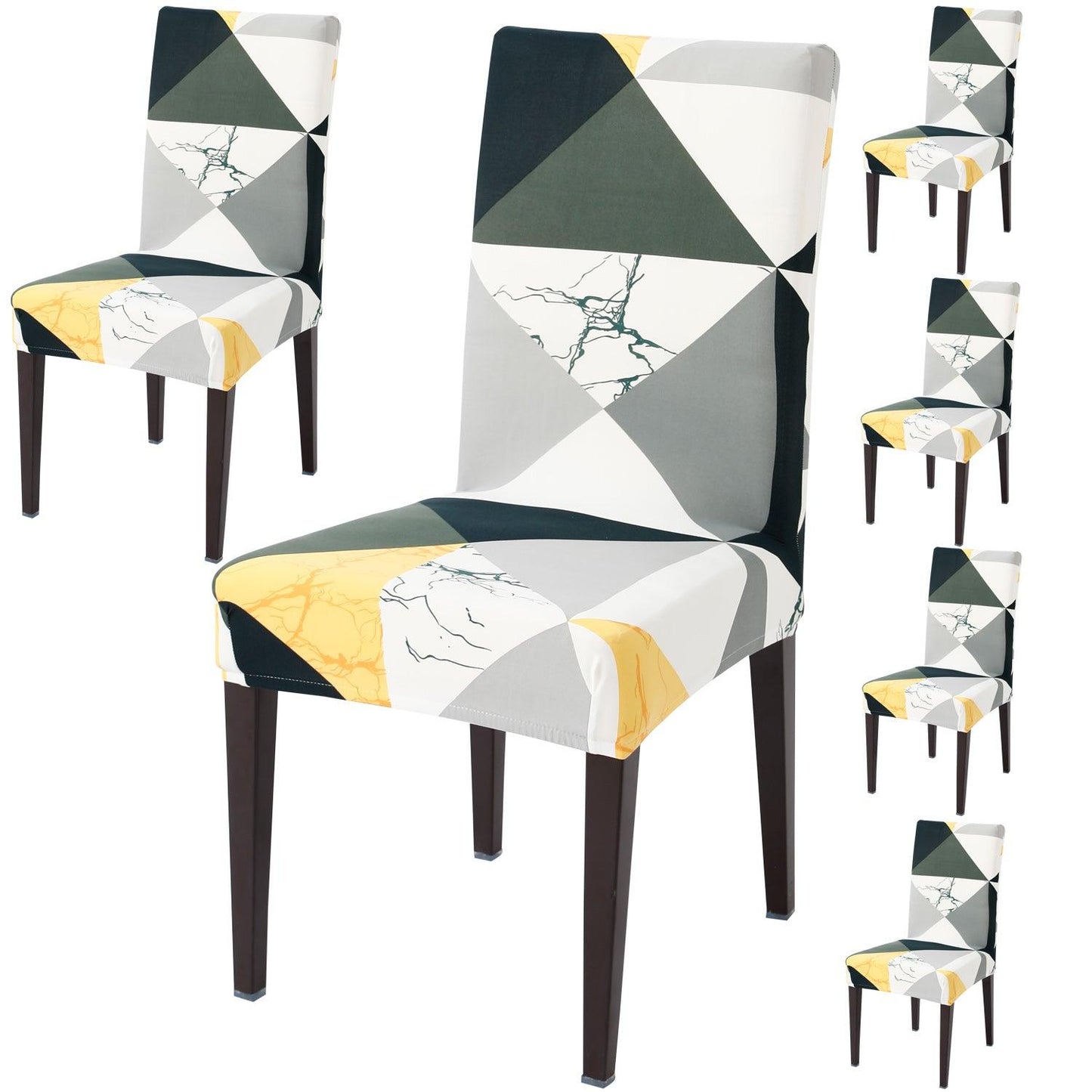 Geometric Multicolor dining chair covers set of 6