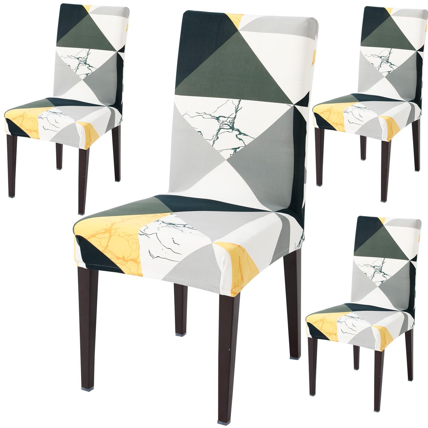 Geometric Multicolor dining chair covers set of 4