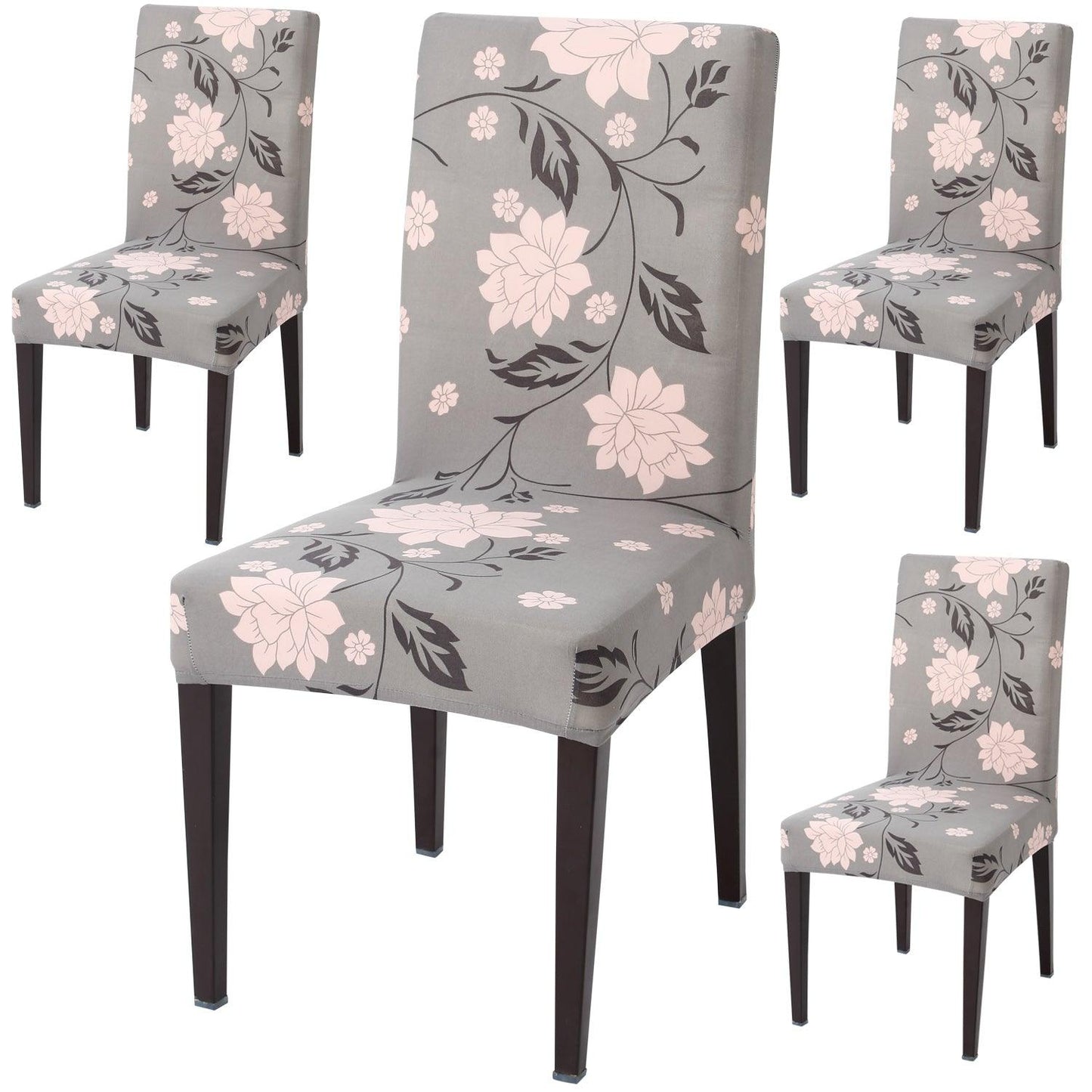 Grey Dahlia dining chair covers set of 4