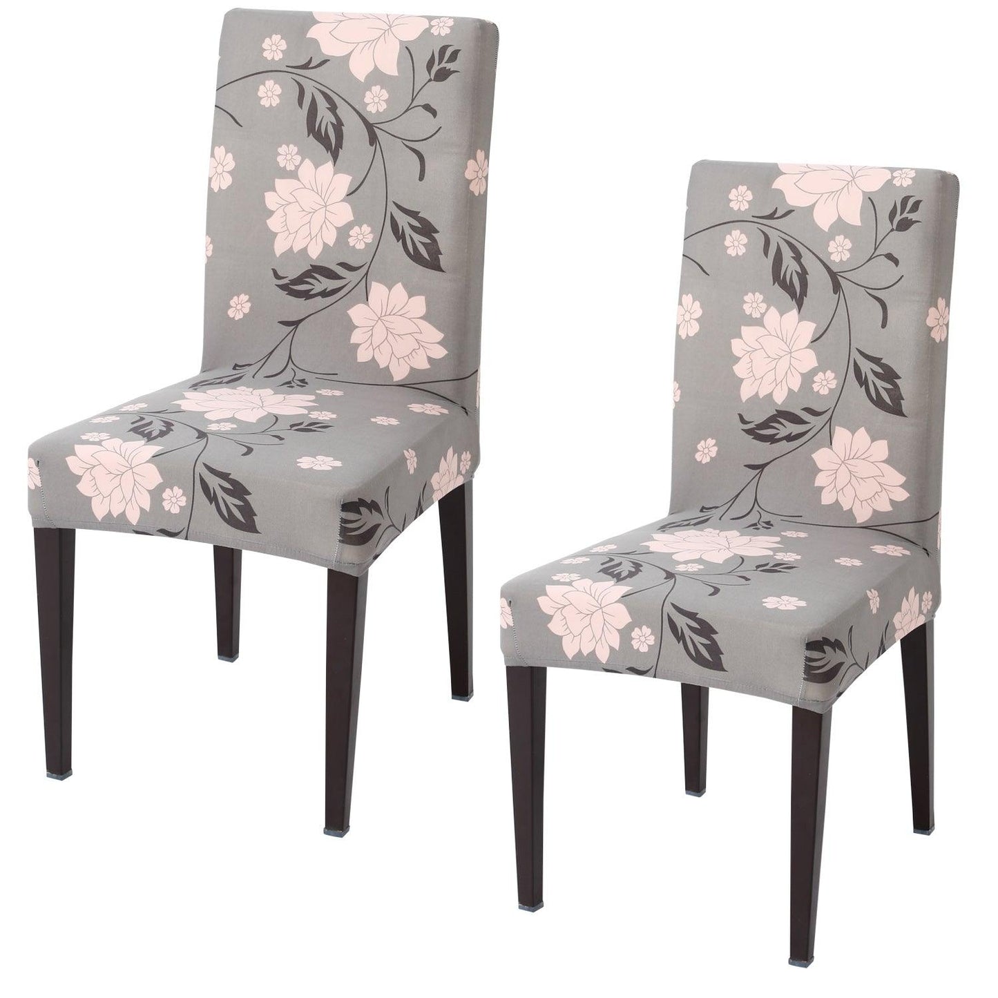 Grey Dahlia elastic chair covers set of 2