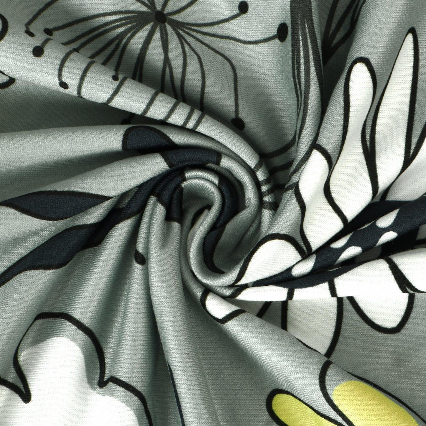 Grey Mixed Flowers Print polyester dining chair covers