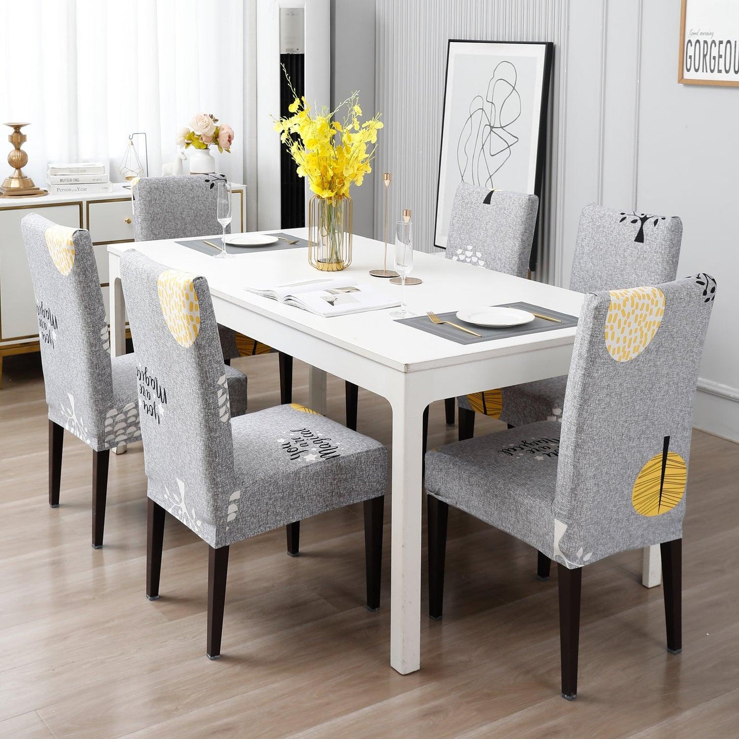 Grey Trees dining chair covers Set