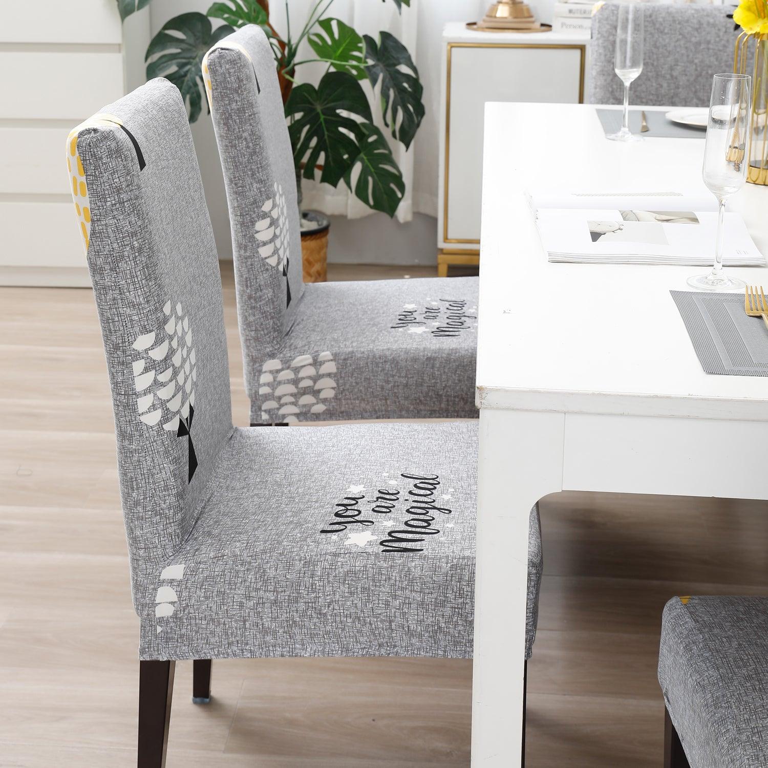 Grey Trees Fully fitted dining chair cover set