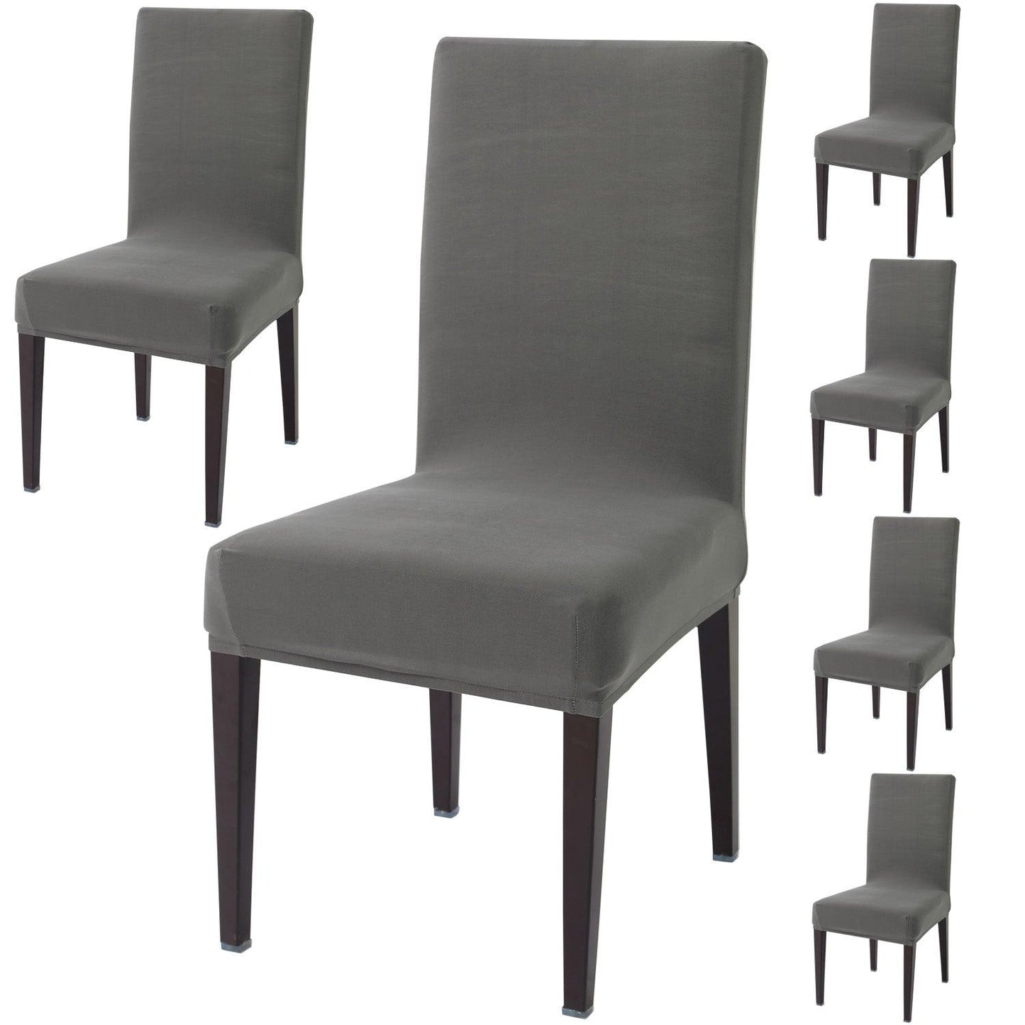 Light Grey Print dining chair covers set of 6