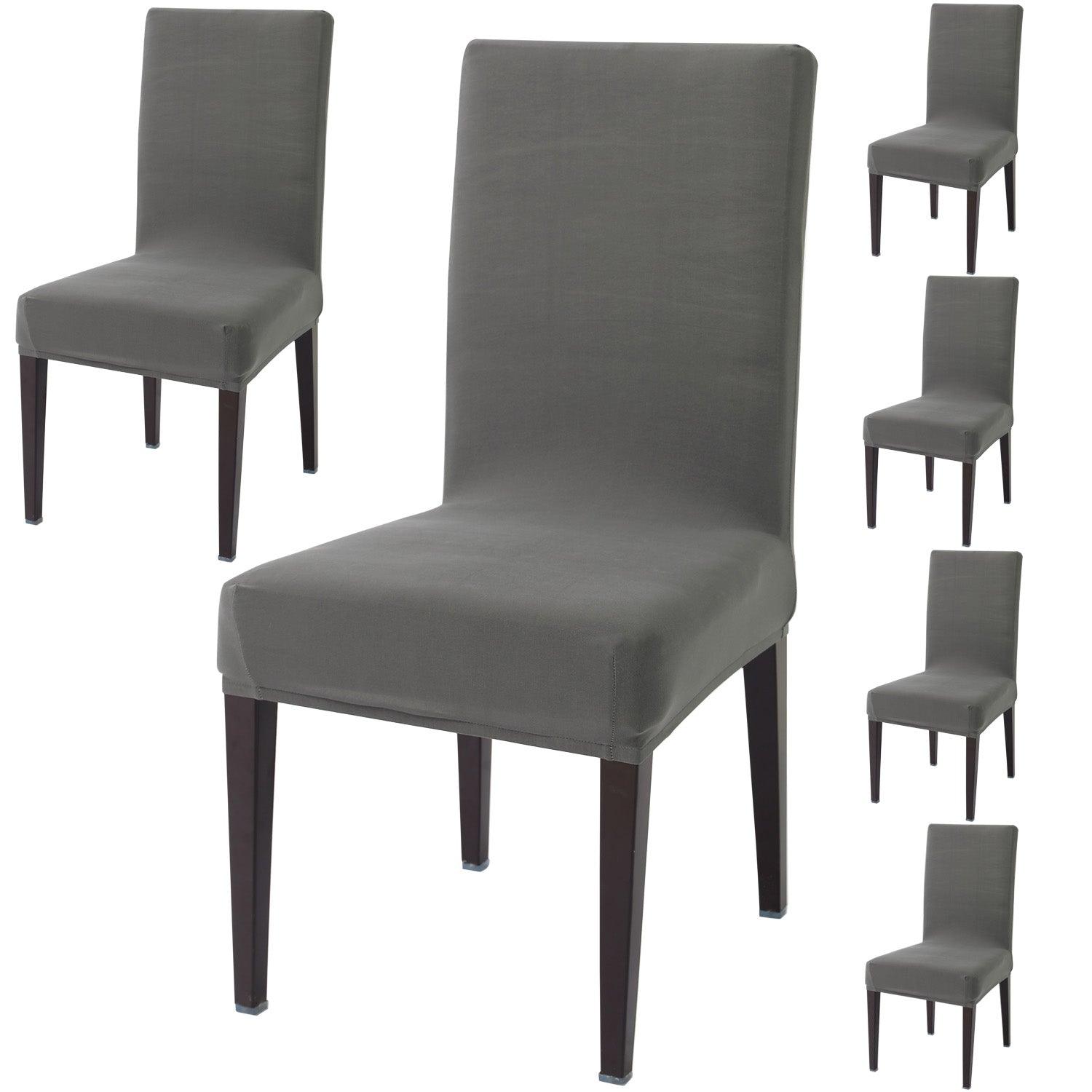 Light Grey Print dining chair covers set of 6