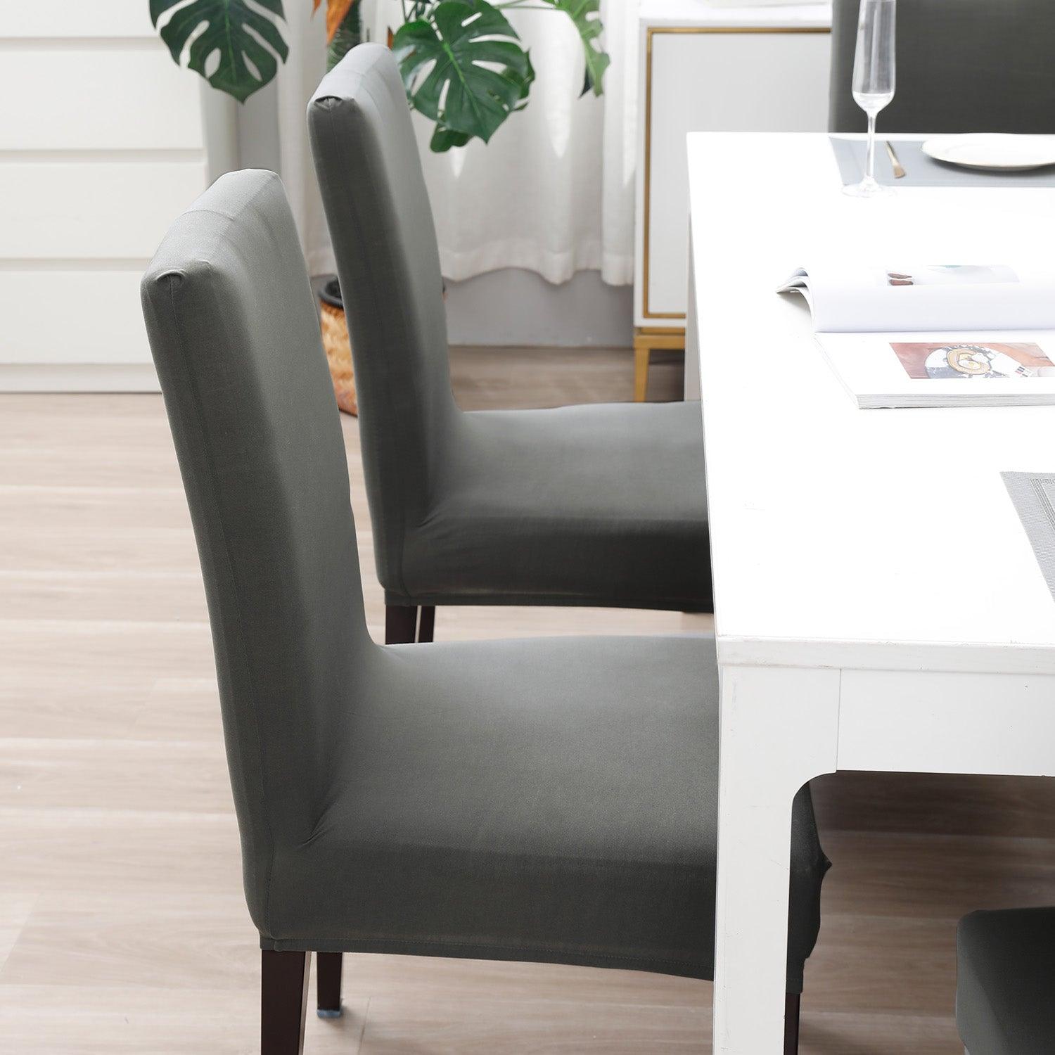 Light Grey Print elastic dining chair covers