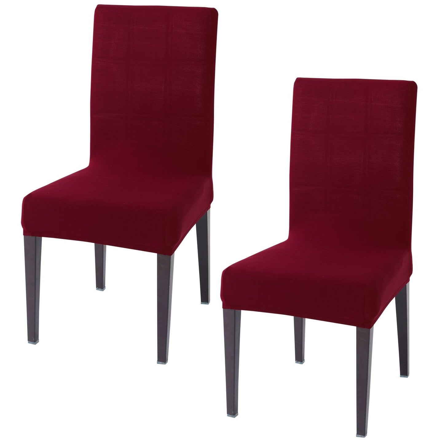 Maroon Print elastic chair covers set of 2