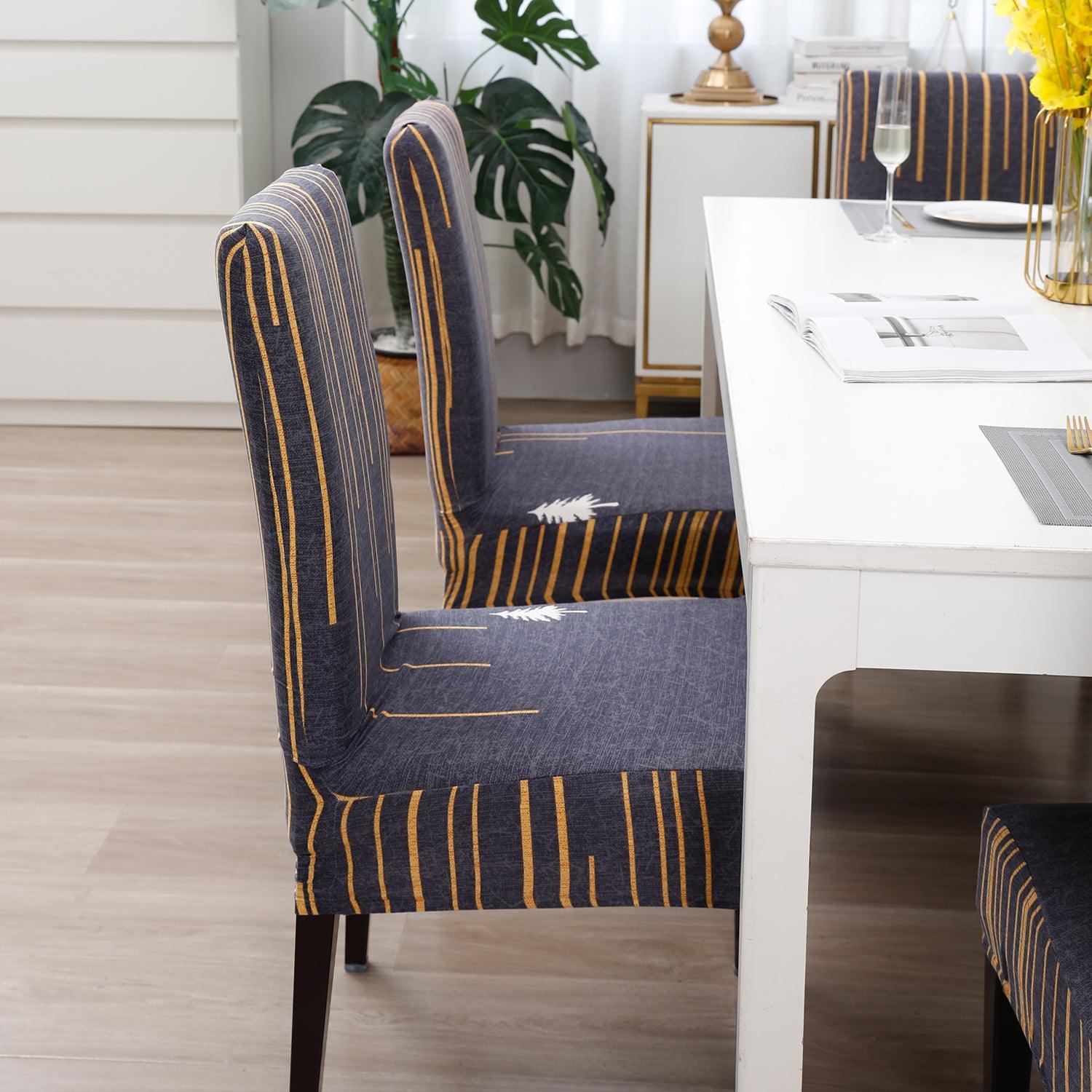 Midnight Blue lines Print stylish chair cover