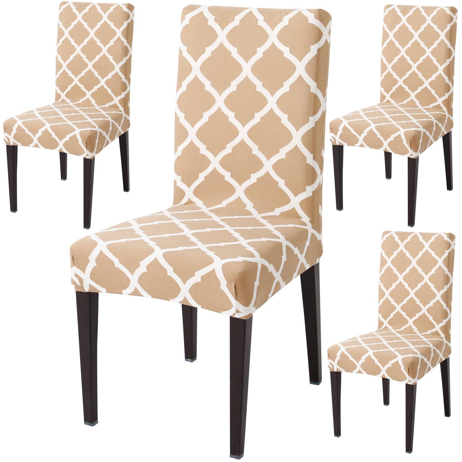 Moroccan Beige dining chair covers set of 4