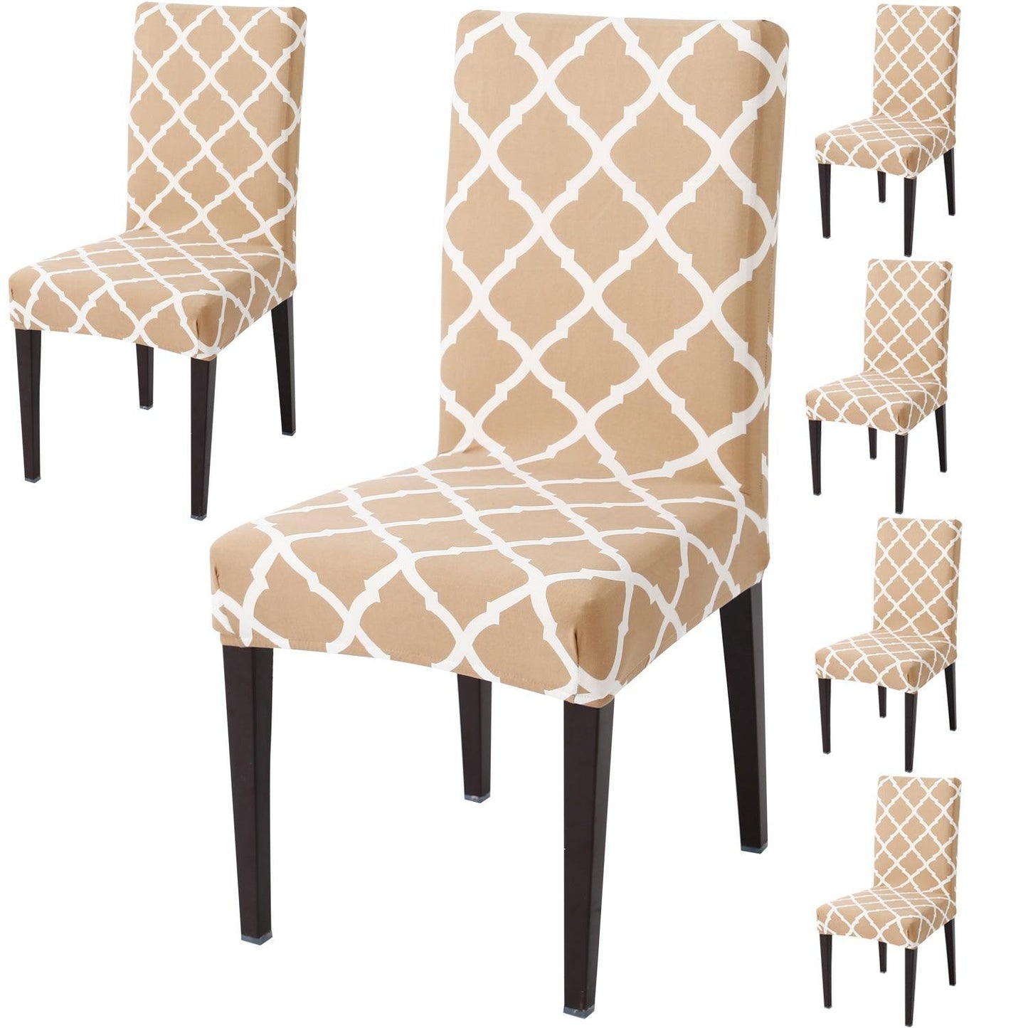 Moroccan Beige dining chair covers set of 6