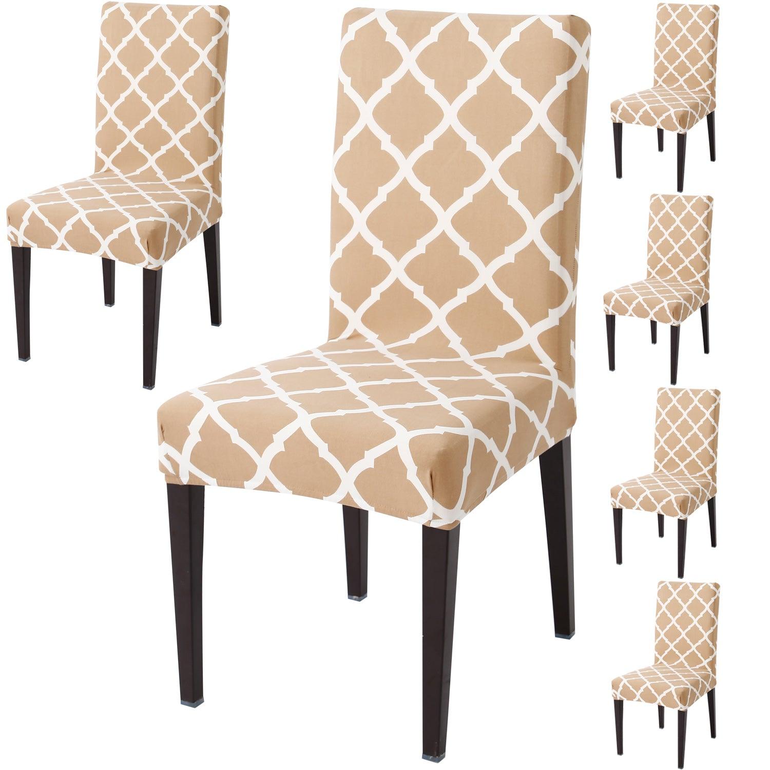 Moroccan Beige dining chair covers set of 6