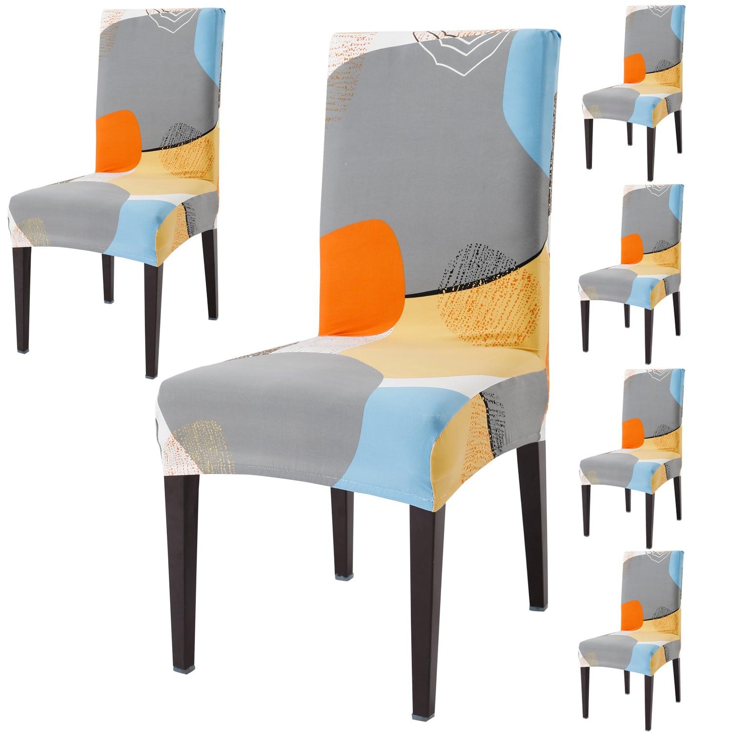 Multicolor Pebbles dining chair covers set of 6