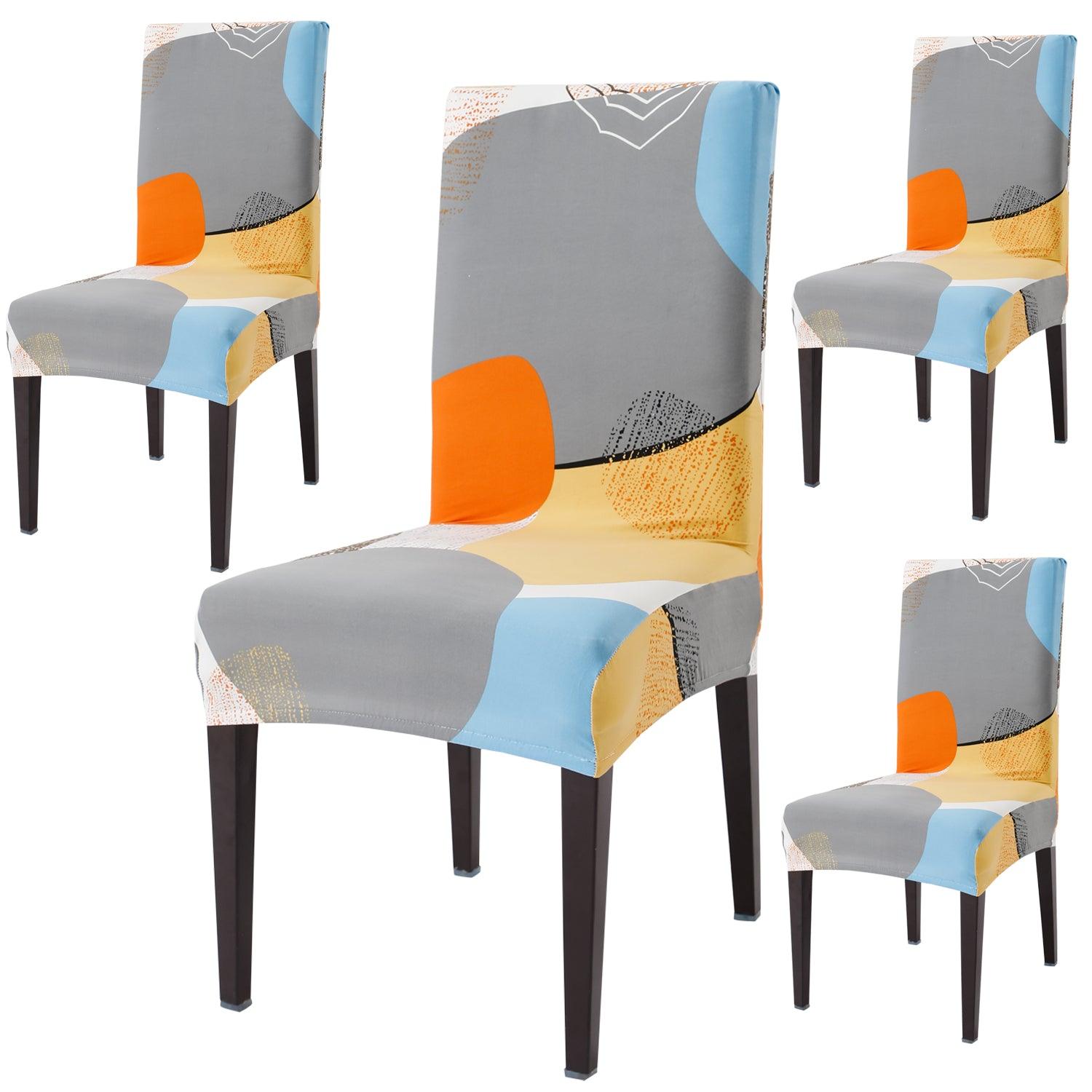 Multicolor Pebbles dining chair covers set of 4
