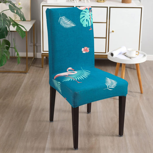 Sky Blue Feather print chair covers Set | Hokipo