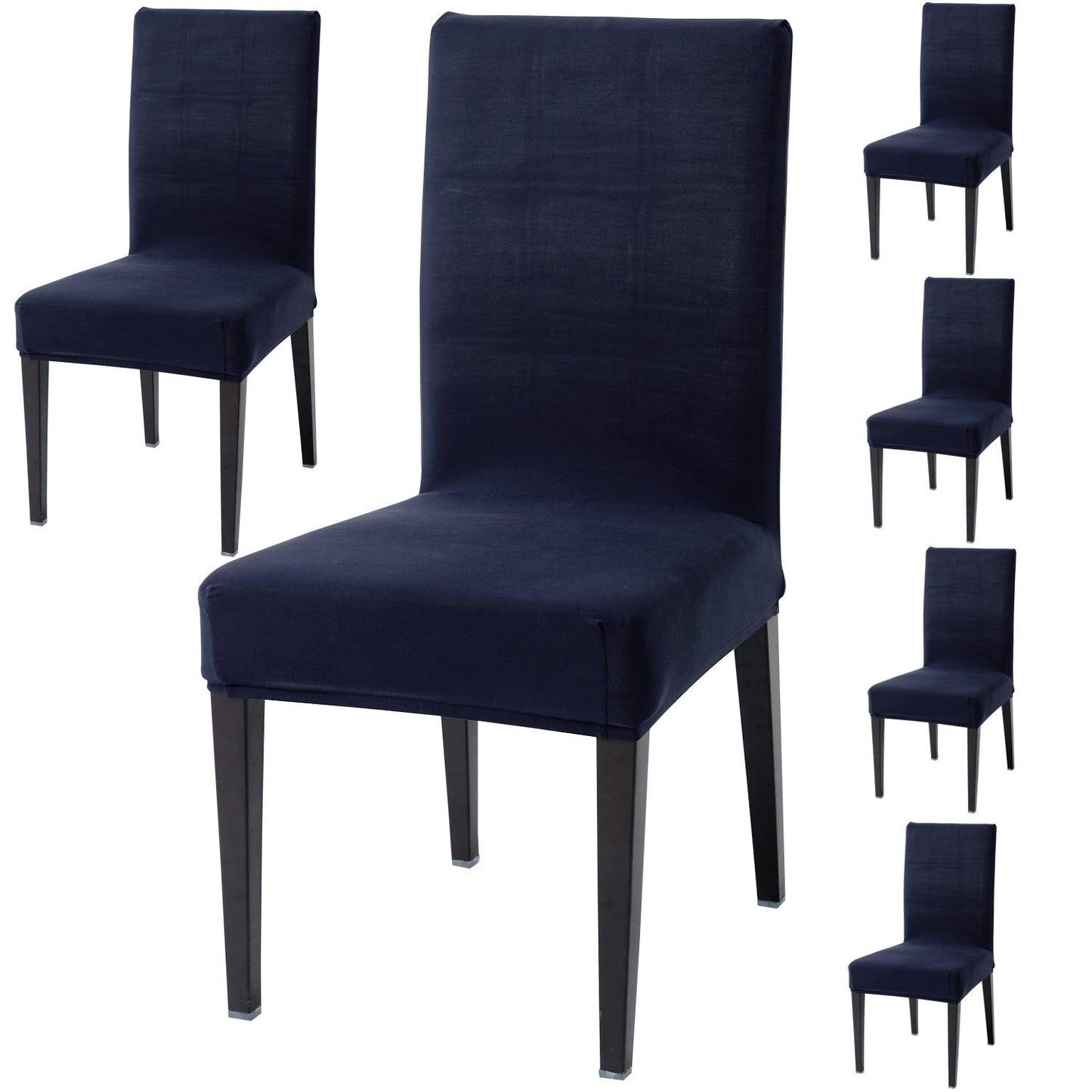 Space Blue Print dining chair cover 6 seater