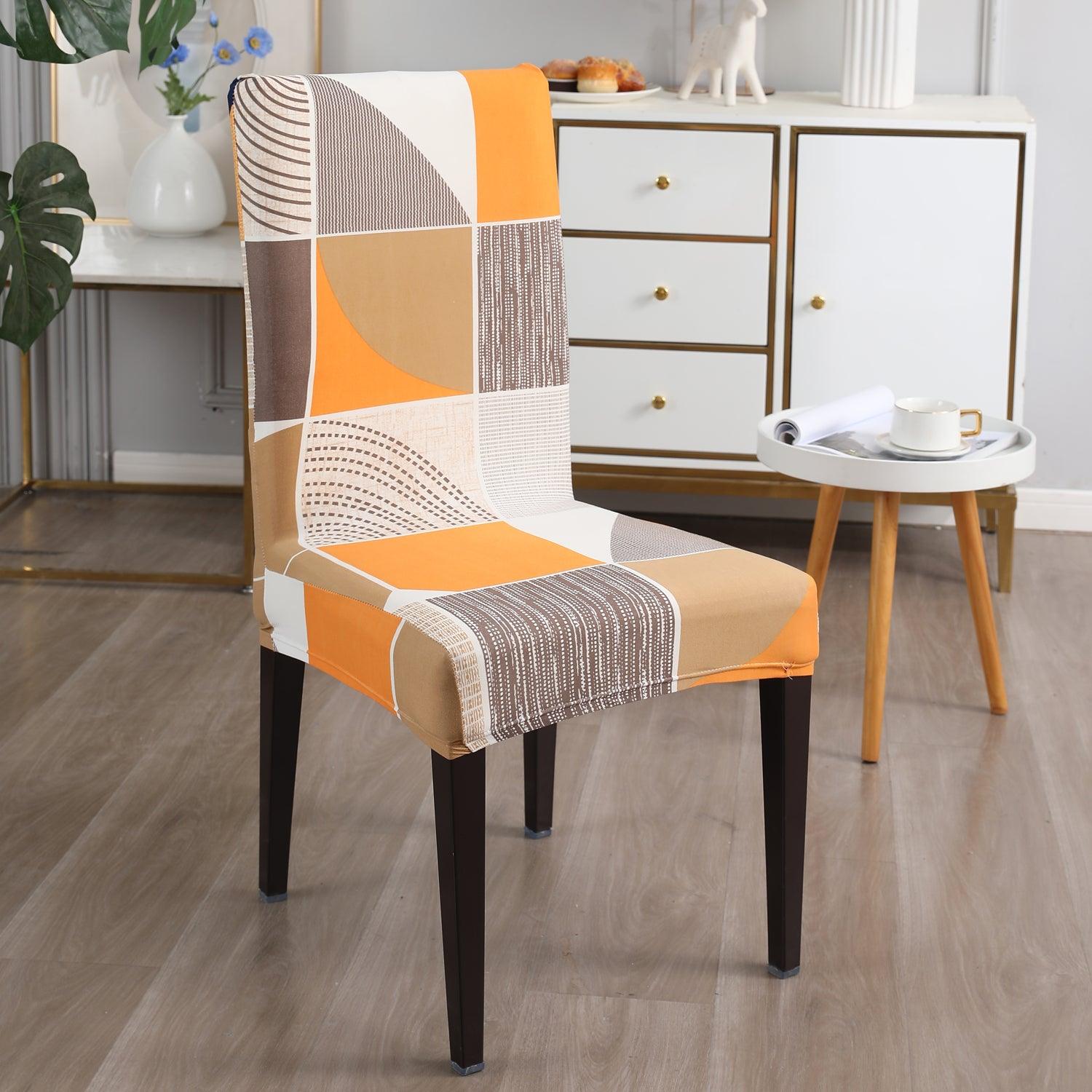 Square Abstract print chair covers Set | Hokipo