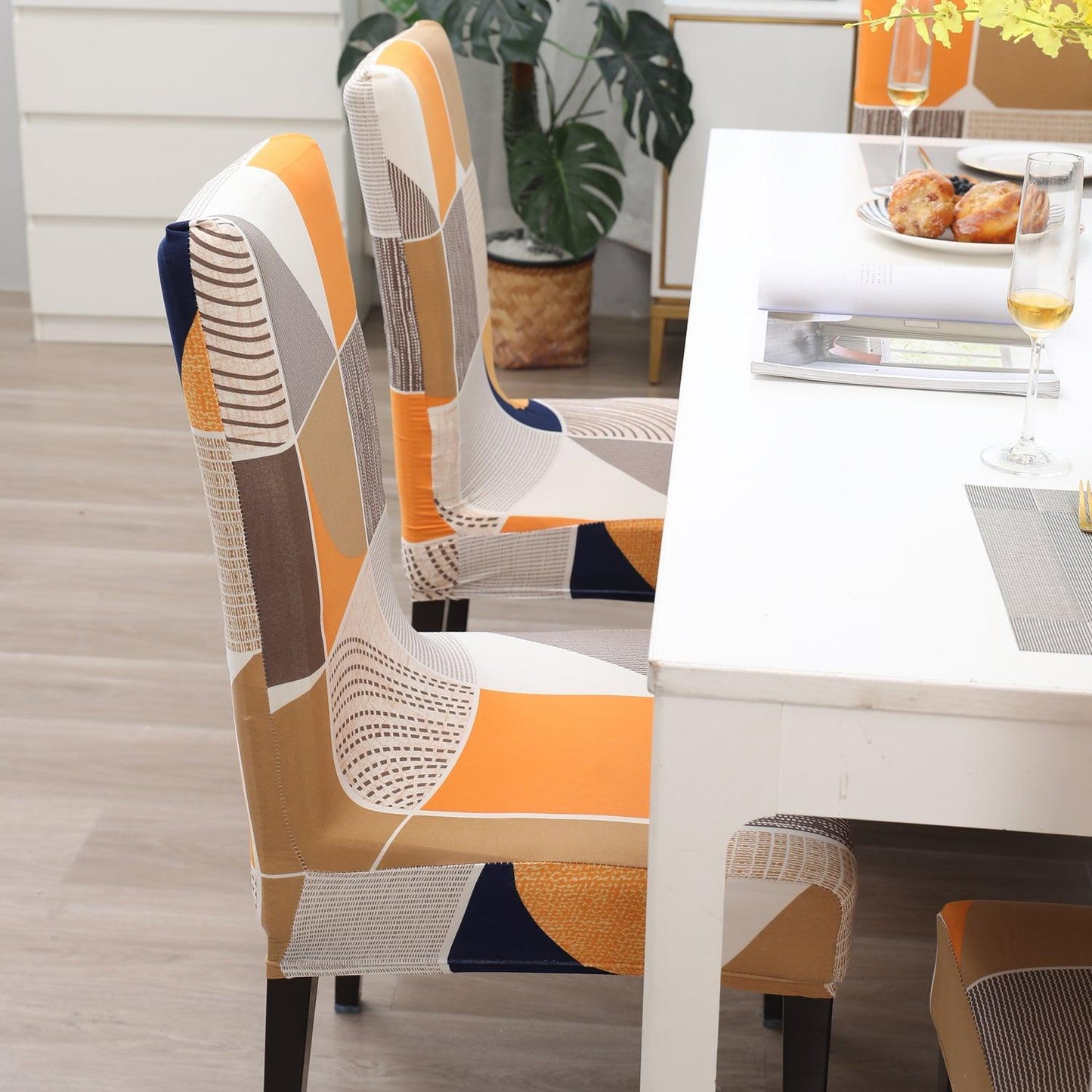 Square Abstract print stylish chair cover | Hokipo