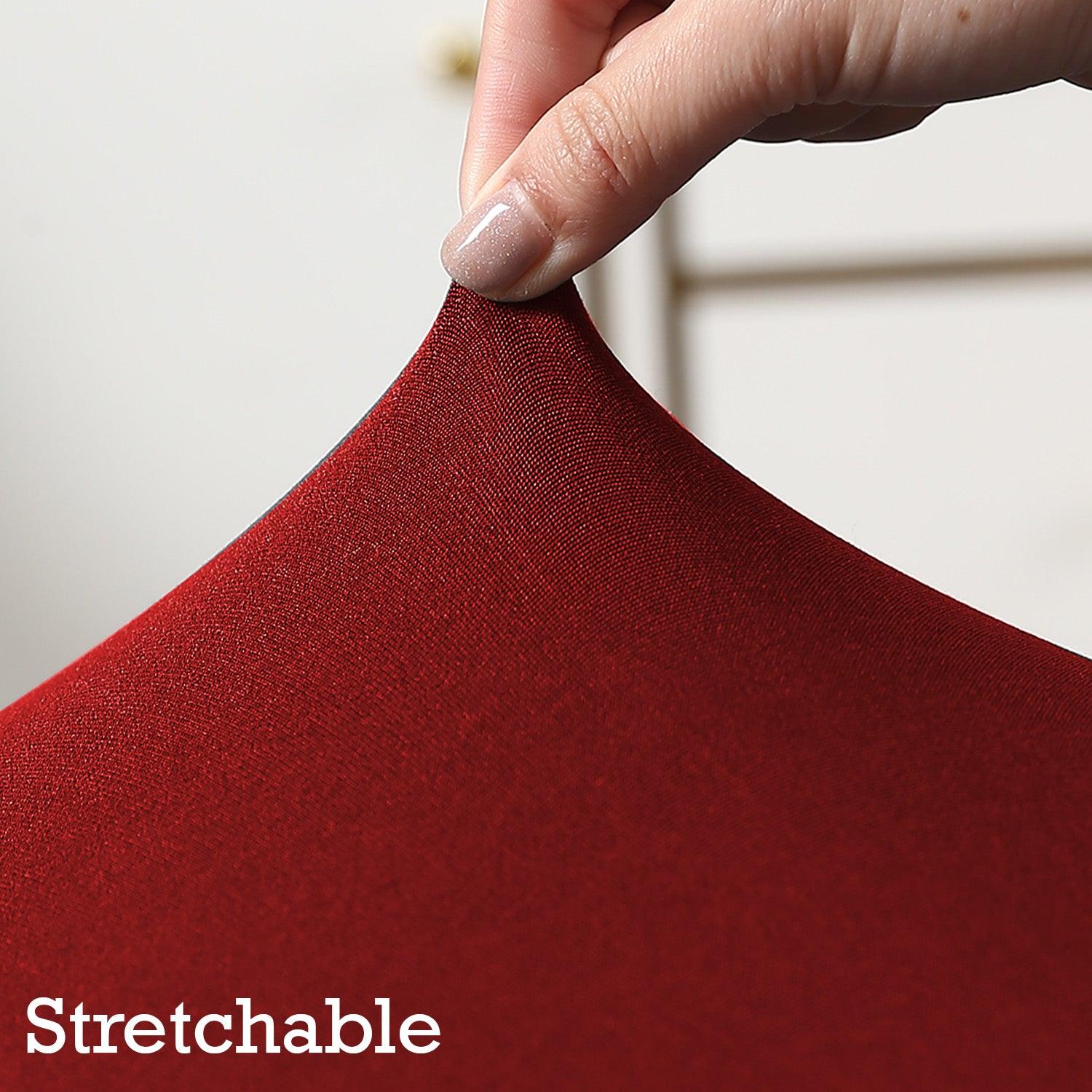 Elastic Stretchable Dining Chair Cover with Frill, Scarlet Red - HOKIPO | Har Ghar ka Humsafar