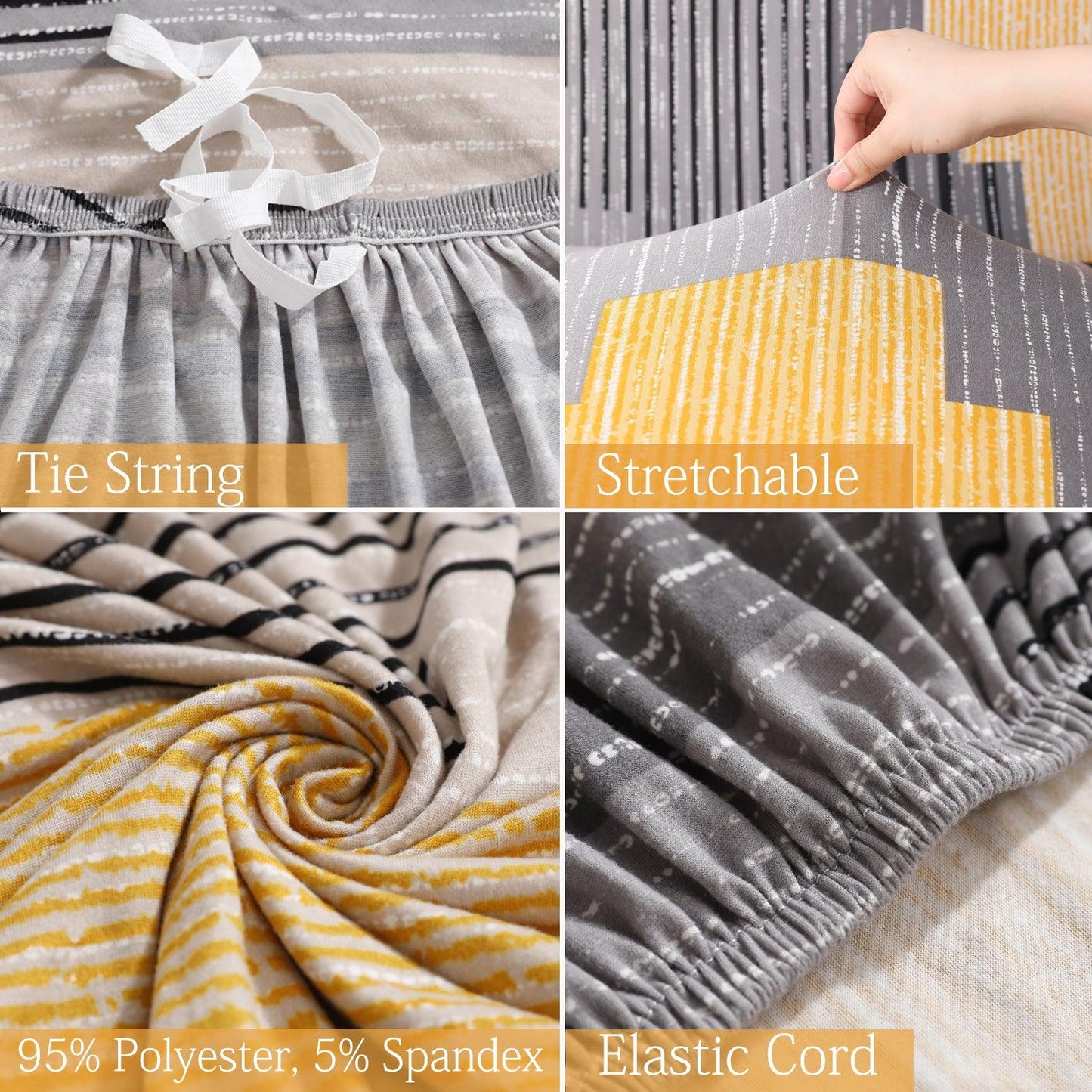 Features of Multicolor Linear Lines Print elastic sofa cover sets