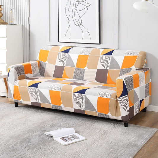 Square Abstract elastic 3 seater sofa covers