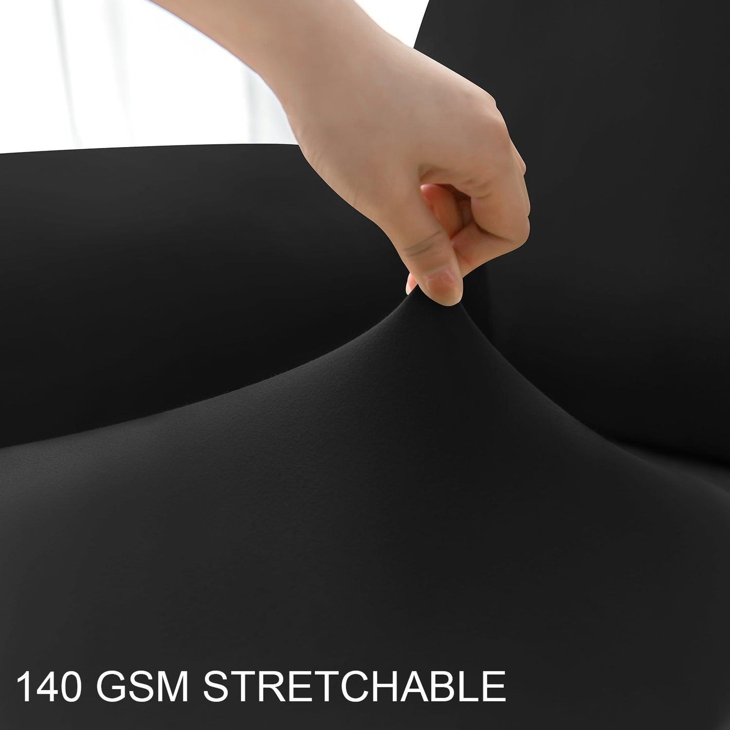 Elegant black colour stretchable recliner sofa cover