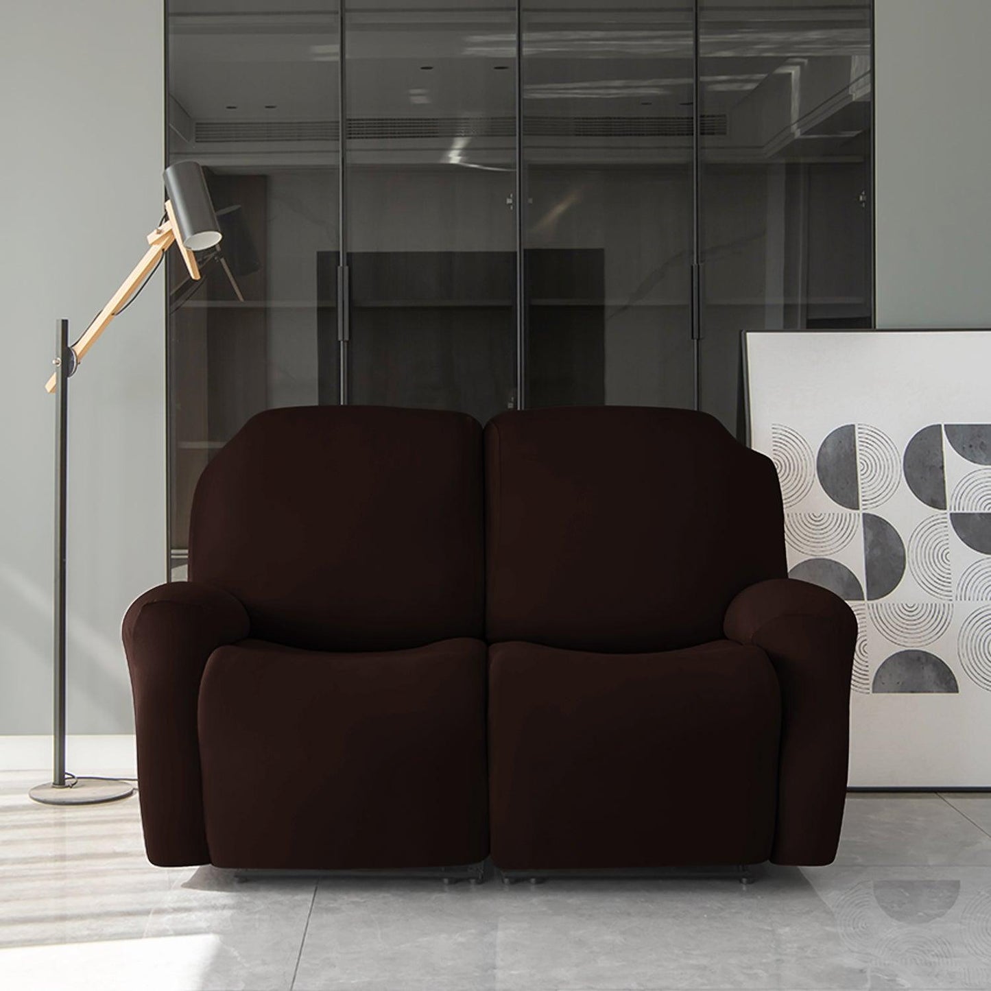Elastic Stretchable Recliner Sofa Cover, Coffee - HOKIPO | Har Ghar ka Humsafar