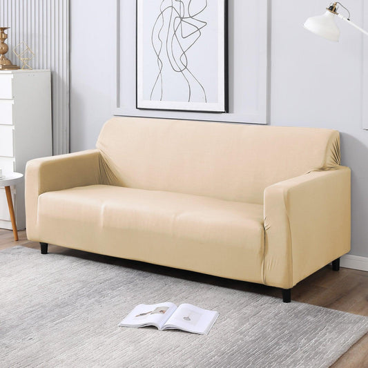 buy Plain beige elastic 3 Seater sofa covers
