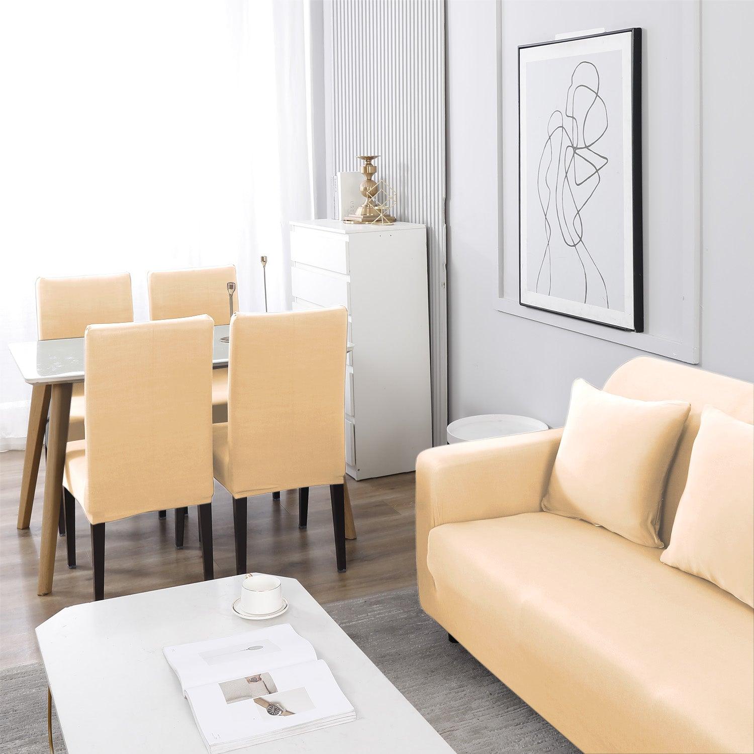 buy matching elastic covers for chairs and sofas