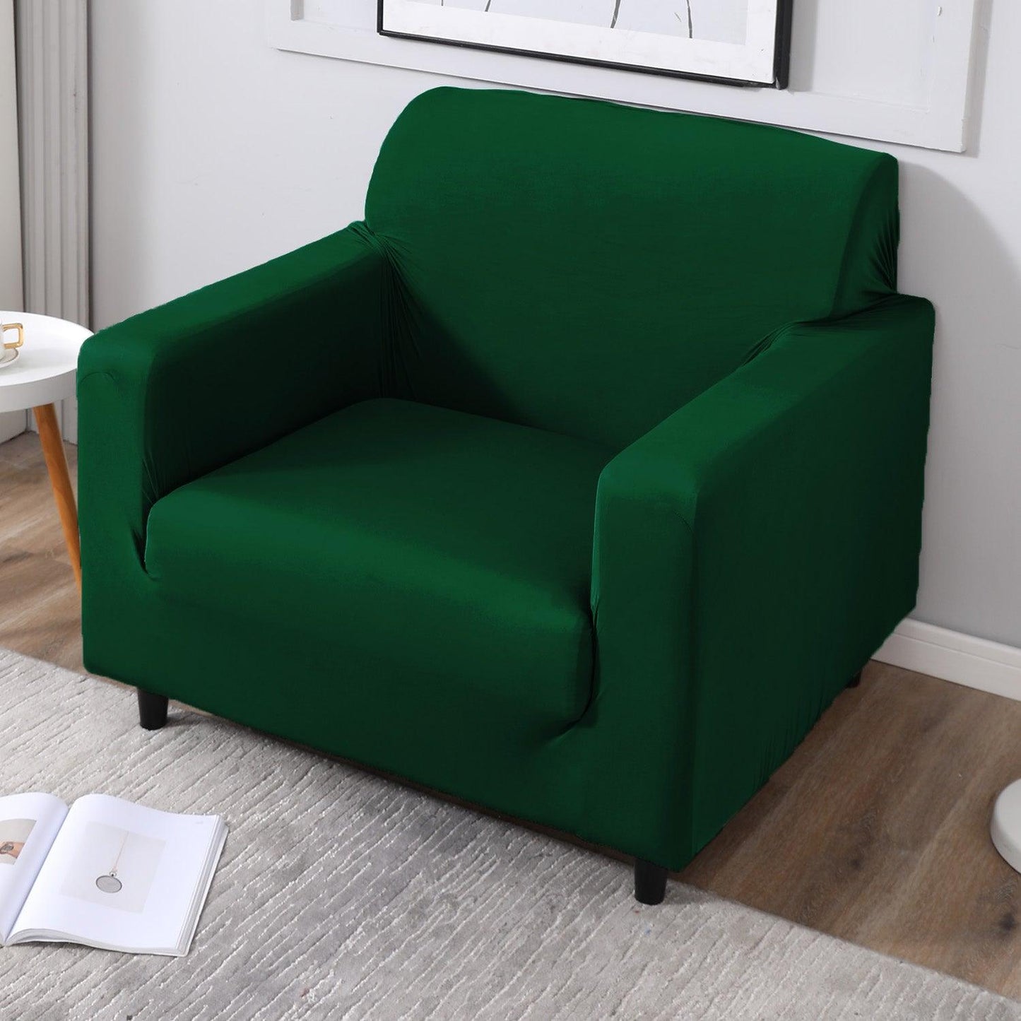 Bottle Green Colour stretchable single sofa cover