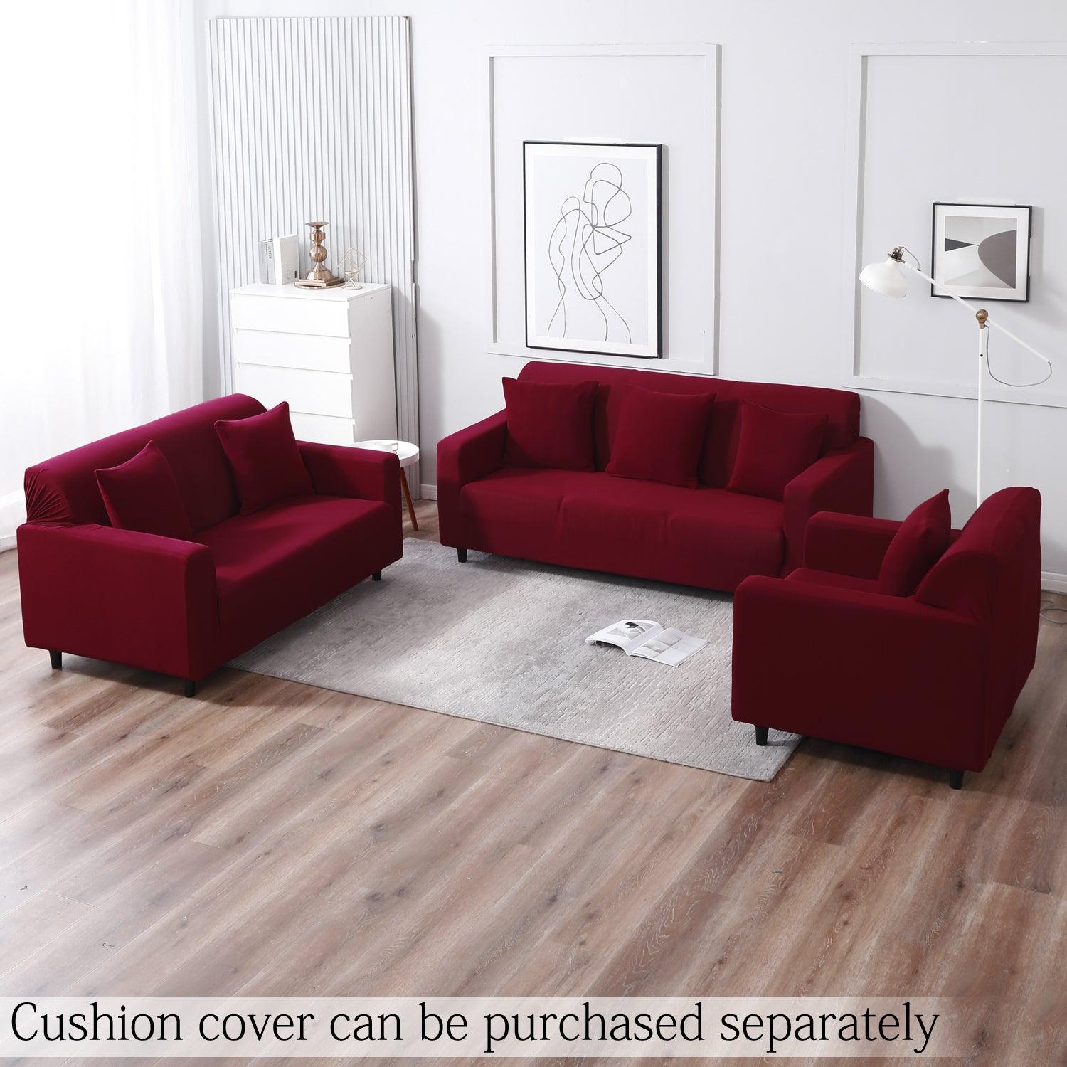 Plain Maroon fully covered sofa covers for 1,2,3,4,5 & 7 seater sofa sets