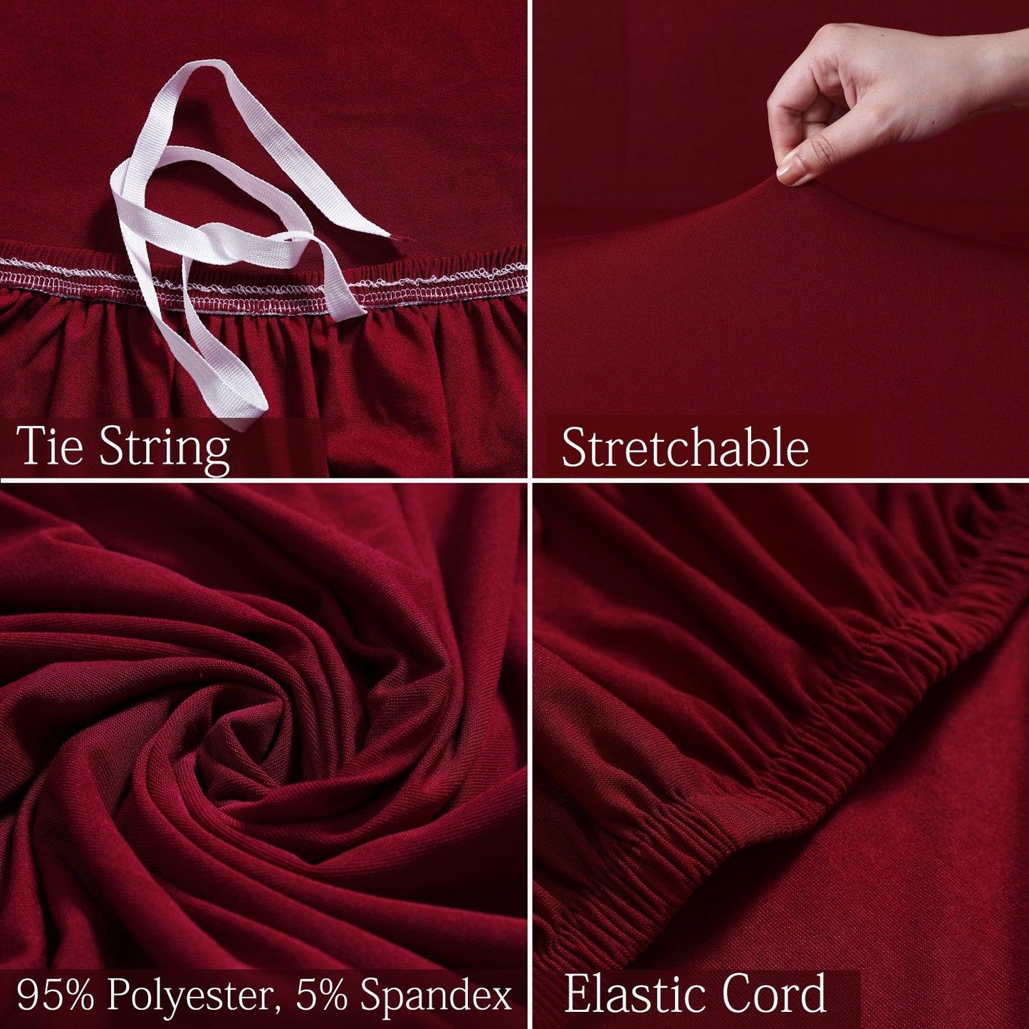 Plain Maroon fully covered elastic sofa cover sets