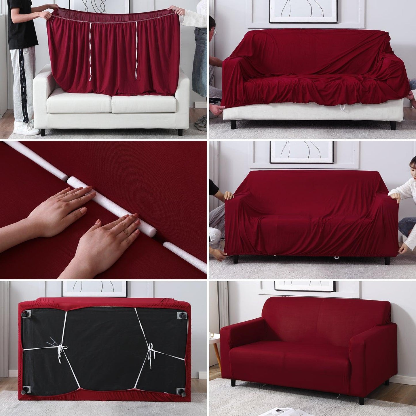 Guide on how to put an elastic sofa cover