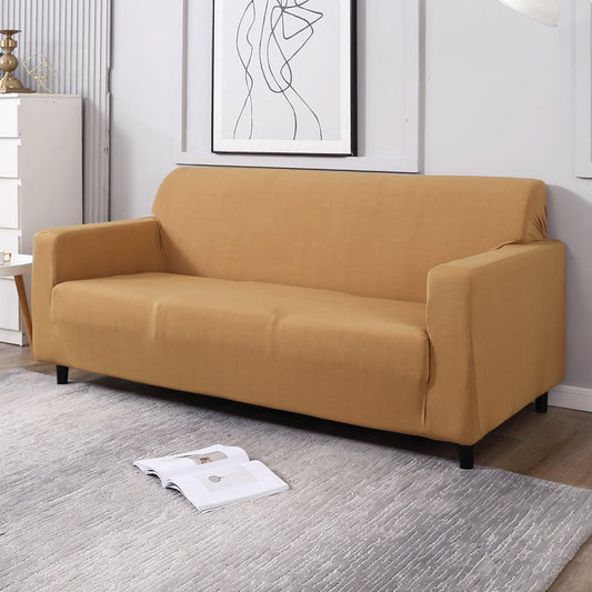 Sand Brown elastic 3 seater sofa covers