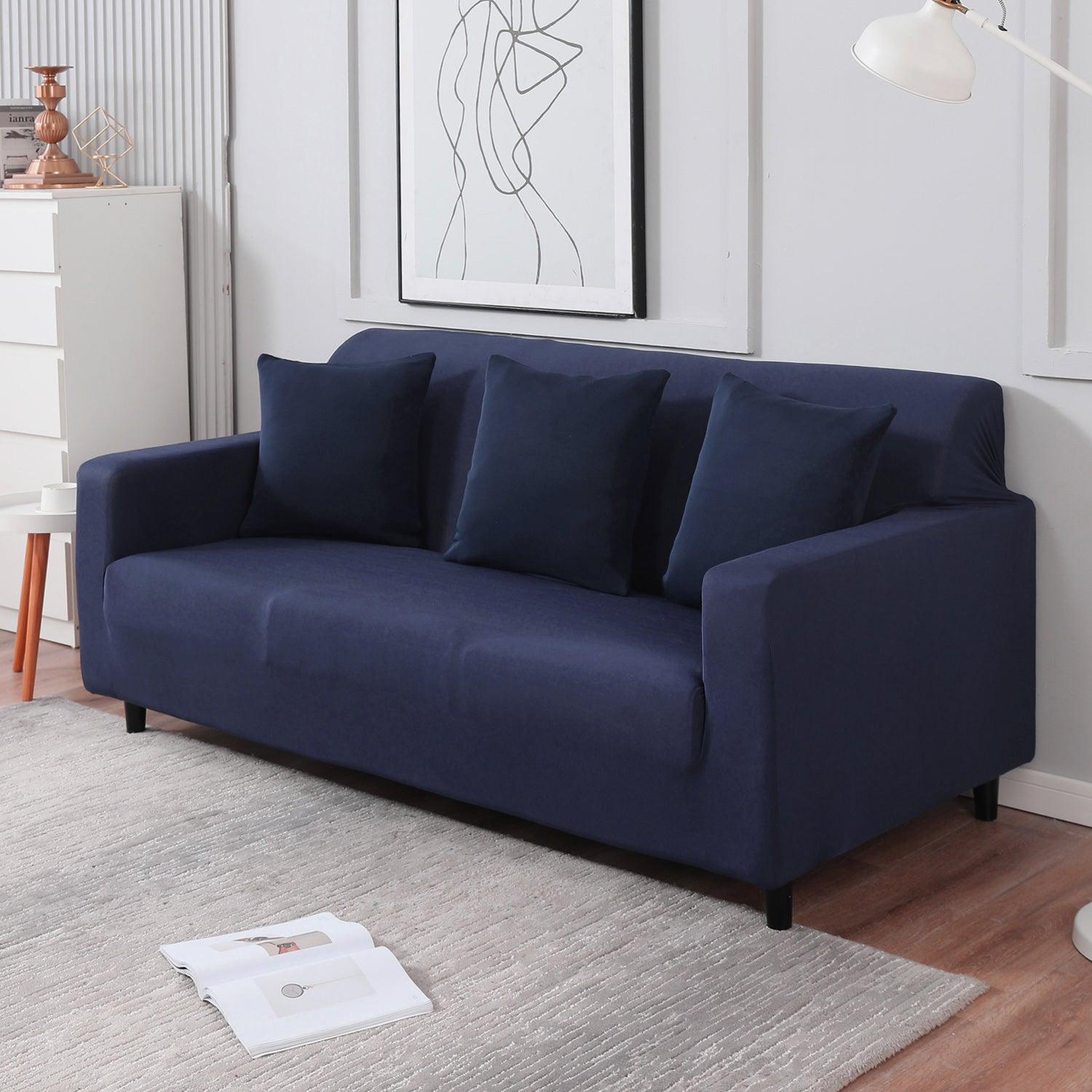 Space Blue stretchable 3 seater sofa covers
