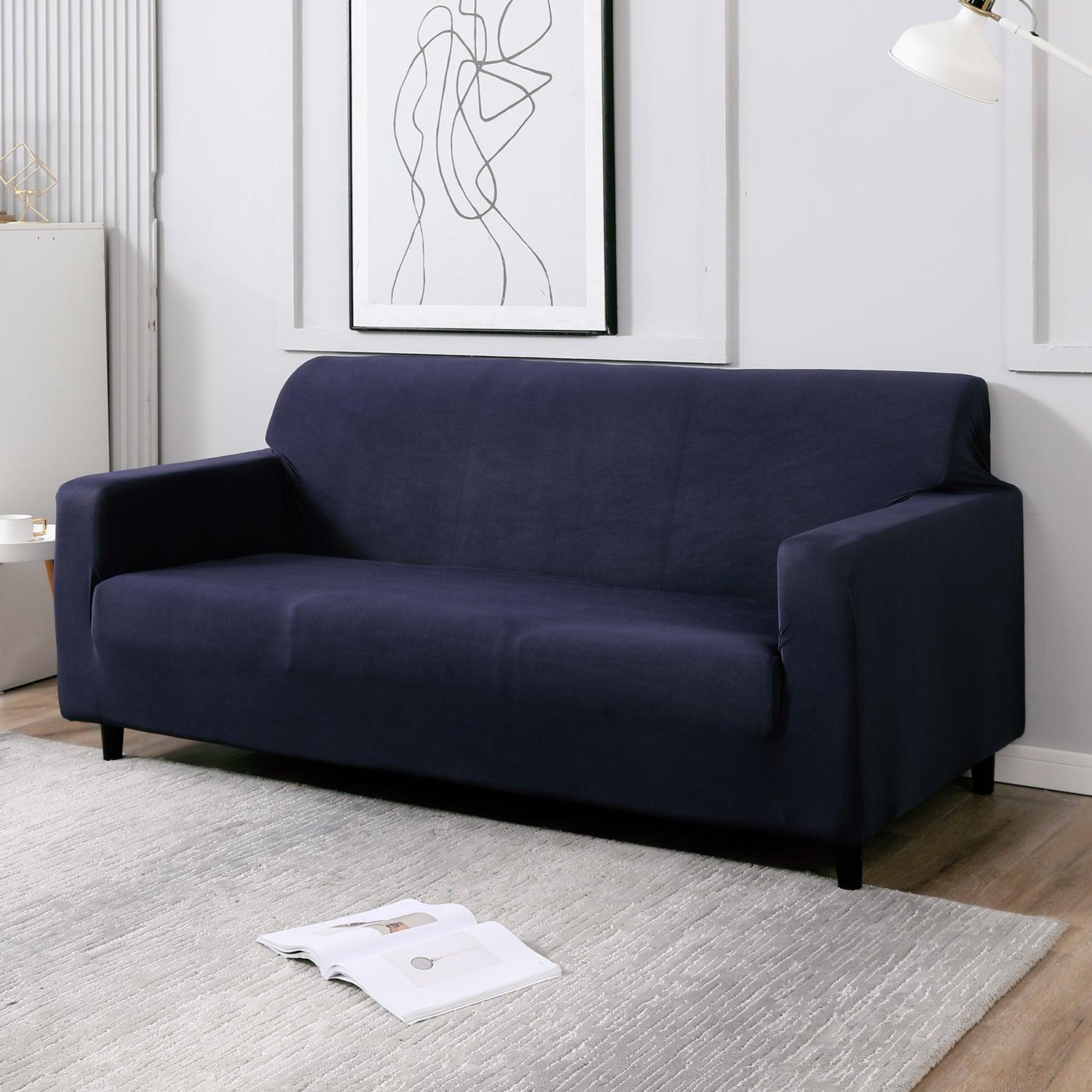 Space Blue elastic 3 seater sofa covers