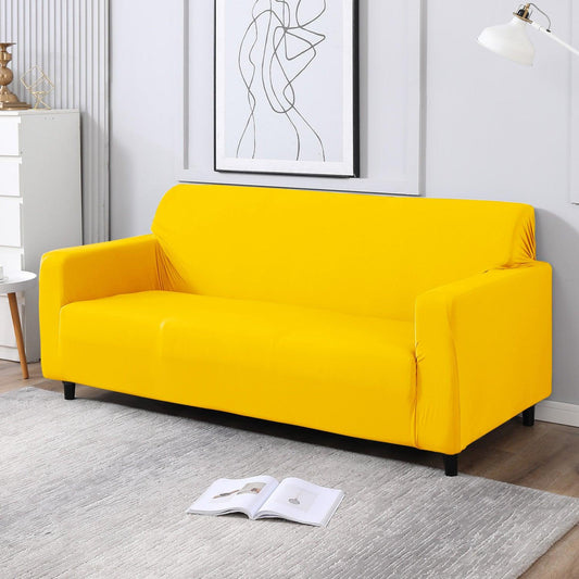 Sunny Yellow elastic stretchable 3 seater sofa covers