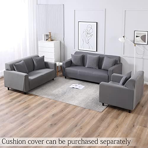 Plain Grey colour elastic sofa cover sets for 1,2,3,4,5 & 7 seater sofas
