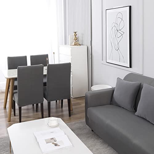 Buy Plain Grey colour matching elastic sofa covers for chairs and sofas