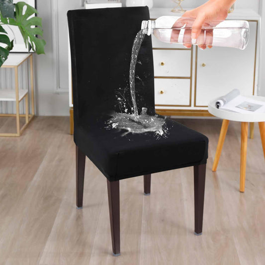 Elastic Stretchable Water Resistant Dining Chair Cover, Black - HOKIPO | Har Ghar ka Humsafar