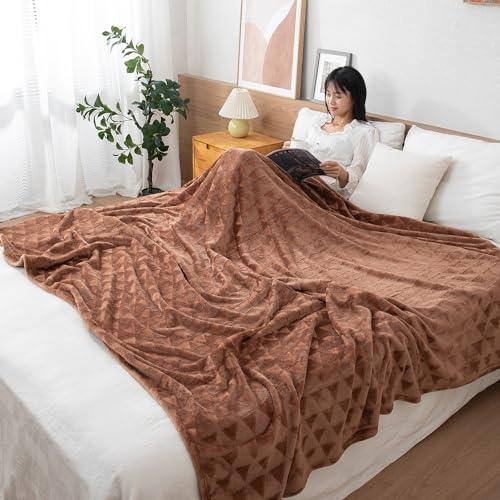 Brown Colour Double Bed Winter Blanket | HOKIPO