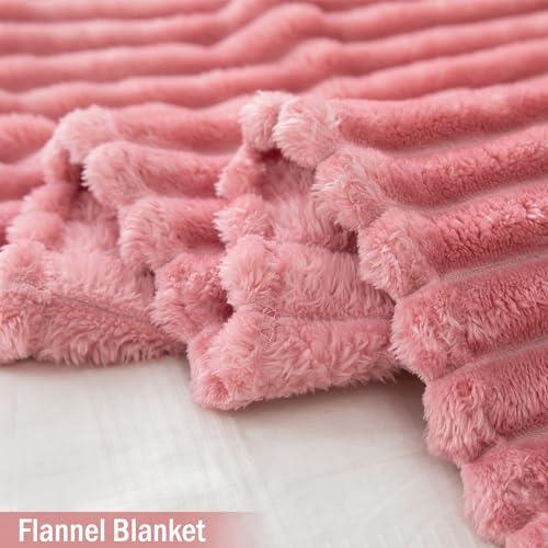 Buy Pink Soft, Warm, Luxury Fleece Double Bed Blanket | HOKIPO