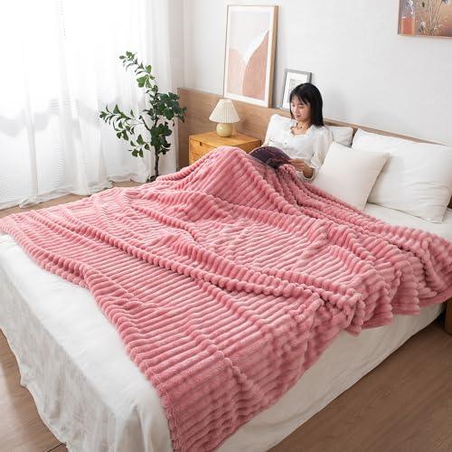 Pink Colour Warm AC Blanket Double Bed | HOKIPO