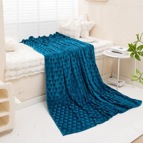 Teal Colour Double Bed Kambal | HOKIPO