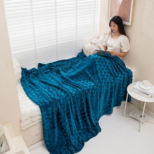 Buy Teal Colour Soft Fleece Blankets | HOKIPO